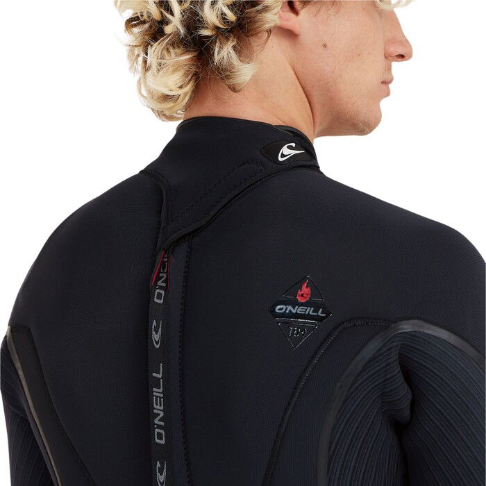 2024 O'Neill Mens Hyperfreak Fire 4/3mm Back Zip Wetsuit 5516 - Black